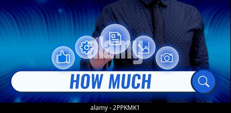 Conceptual display How Much. Internet Concept ask about the amount or cost of something What amount or price Stock Photo