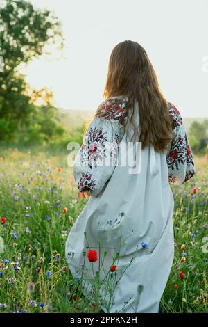 Woman in traditional dress scenic photography Stock Photo