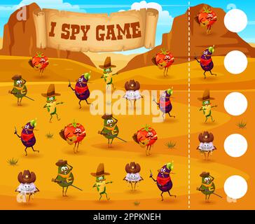 Premium Vector  I spy game, cartoon vegetable pirate or corsair