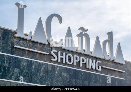 MARBELLA, SPAIN - OCTOBER 11, 2021: Logo of 'La CaÃ±ada shopping', a mall located in Marbella, on the Costa del Sol, Andalusia, southern Spain Stock Photo