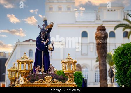 Divine Procession: the Magnificence of Christ of the Thorn in Badajoz's Holy Week Stock Photo