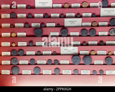 collection of ancient coins in Correr Museum Stock Photo