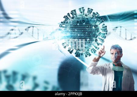 Development of a vaccine against the virus sars cov 2 guilty of covid 19 disease Stock Photo
