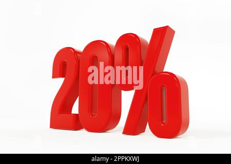 3D Rendering of a .twenty percent symbol Stock Photo