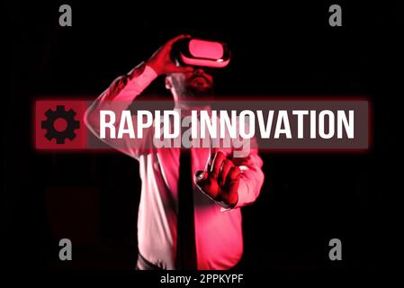 Inspiration showing sign Rapid Innovation. Business showcase characteristic of a website that search engine algorithms Stock Photo