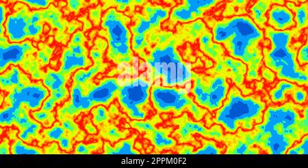 Abstract heat map vector thermal spectrum. Hot and cold temperature distribution on landscape. Infrared thermographic background. Global warming conce Stock Vector