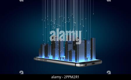 Concept of future smart wireless digital city Stock Photo