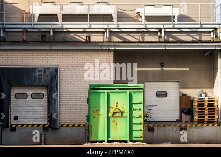 Cargo Doors at Warehouse or Shop Loading Bay Stock Photo