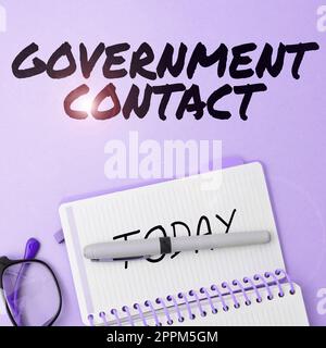 Writing displaying text Government Contact. Concept meaning debt security issued by a government to support spending Stock Photo