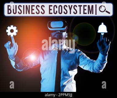 Handwriting text Business Ecosystem. Word Written on Develop and Implement Organization Growth Opportunities Stock Photo