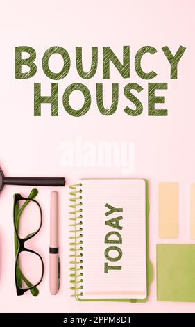 Writing displaying text Bouncy House. Business concept Automated program that runs over the Internet Artificial intelligence Stock Photo