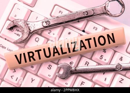 Handwriting text Virtualization. Internet Concept application of virtual environment to computer games Stock Photo