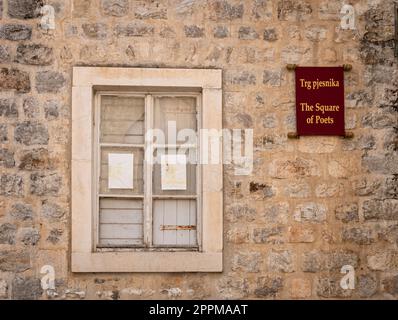 Broken Window, Budva, Montenegro Stock Photo