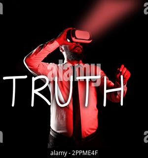 Inspiration showing sign Truth. Word Written on the quality or state being true opposite of lying Telling facts Stock Photo