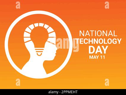 National Technology Day. May 11. Holiday concept. Suitable for greeting card, poster and banner. Vector illustration Stock Vector