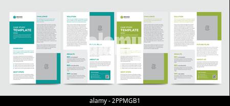 Case Study Template Corporate Modern Business Double Side Flyer and Poster Template Stock Vector