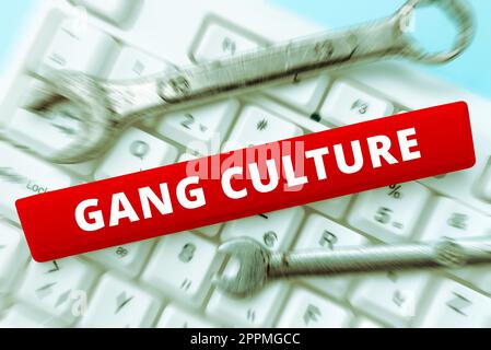 Text caption presenting Gang Culture. Business approach particular organization of criminals or group of gangsters that follow ones habits Stock Photo