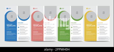 Case Study Template Corporate Modern Business Double Side Flyer and Poster Template Stock Vector