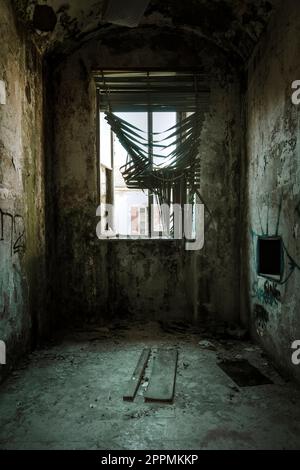 decaying and abandoned interior Stock Photo