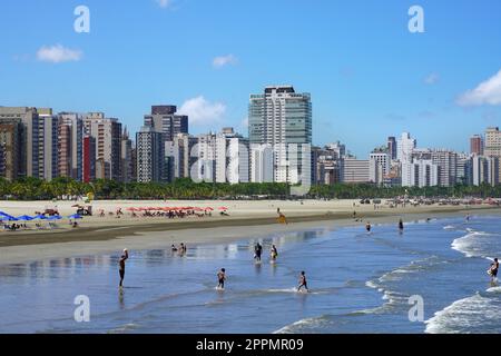 SANTOS, BRAZIL - MARCH 16, 2023: Praia do JosÃ© Menino beach, Santos, Brazil Stock Photo