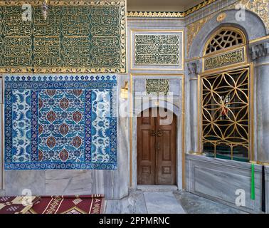 Exterior view of the shrine of Hazrat Abu Ayub Ansari, Eyup Sultan Mosque, Istanbul, Turkey Stock Photo