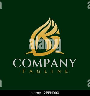 Luxury simple nature leaf letter K G KG GK logo. Minimal organic initial KG. Stock Vector