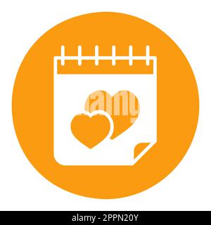 Wedding calendar chalk isolated vector glyph icon Stock Vector