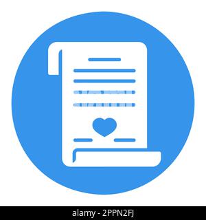 Marriage contract. Wedding certificate vector glyph icon Stock Vector