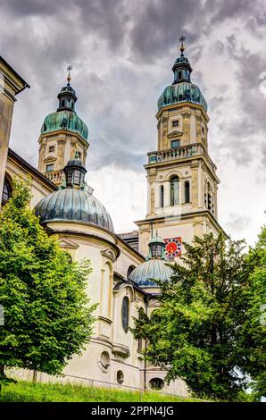 The baroque Saint Lawrence Basilica in Kempten (Bavaria) (Germany) Stock Photo