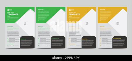Case Study Template Corporate Modern Business Double Side Flyer and Poster Template Stock Vector