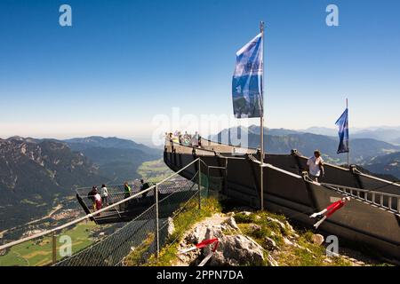 GARMISCH, GERMANY - JULY 10: Tourists at the Alpspix observation deck on the Osterfeldkopf mountain in Garmisch, Germany on July 10, 2016. The deck Stock Photo