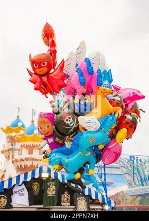 MUNICH, GERMANY - SEPTEMBER 19: Helium ballons at the Oktoberfest in Munich, Germany on September 19, 2017. The Oktoberfest is the biggest beer Stock Photo