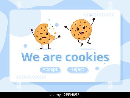 Internet Cookies Technology Illustration with Track Cookie Record of Browsing a Website in Flat Cartoon Hand Drawn Landing Page Templates Stock Vector
