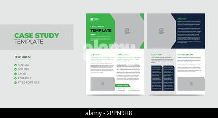 Case Study Template. Corporate Modern Business Double Side Flyer and Poster Template. Modern Case Study design Stock Vector
