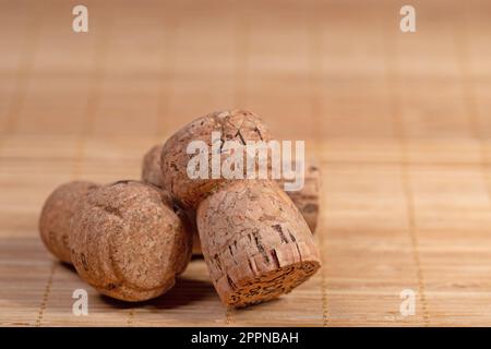 Champagne cork in a closeup Stock Photo