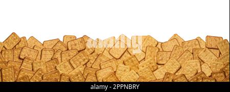 a heap of crackers on a white background for banner, panorama or border Stock Photo