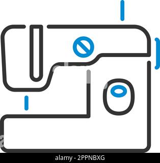 Modern sewing machine icon. White background with shadow design. Vector ...