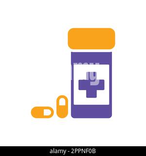 Pills box for pet vector icon. Pet animal sign Stock Vector