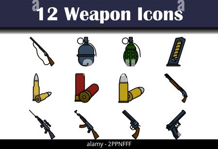 Weapon Icon Set Stock Vector