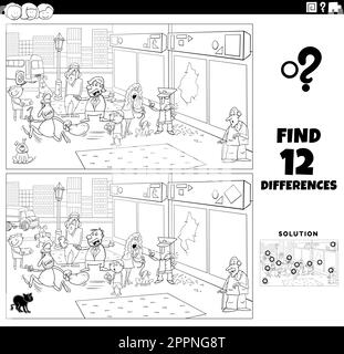 differences educational game with situation in the city Stock Vector ...