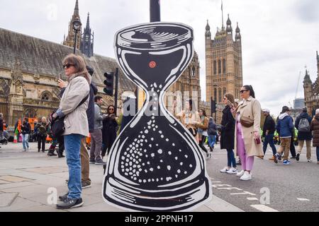 London, England, UK. 24th Apr, 2023. Extinction Rebellion in Parliament Square on the fourth and final day of protests calling for an end to fossil fuels. (Credit Image: © Vuk Valcic/ZUMA Press Wire) EDITORIAL USAGE ONLY! Not for Commercial USAGE! Stock Photo