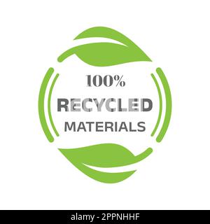 100% recycled materials label Stock Vector
