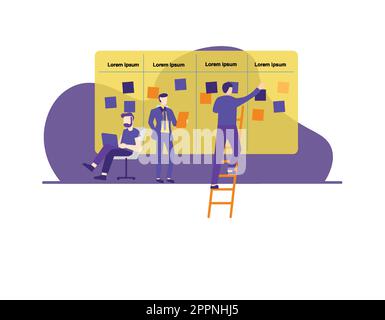 Scrum agile board with flat vector Stock Vector