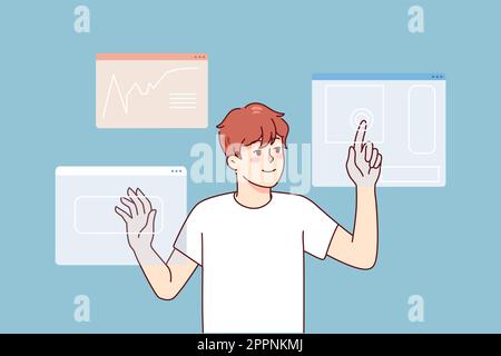 Man use touchpad access personal identification Stock Vector