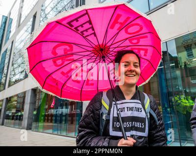 London, UK. 24th Apr, 2023. The picket outside DEFRA - Extinction Rebellion comes to its final day of the Big One, Unite to Survive, action around Parliament Square and Westminster. Credit: Guy Bell/Alamy Live News Stock Photo