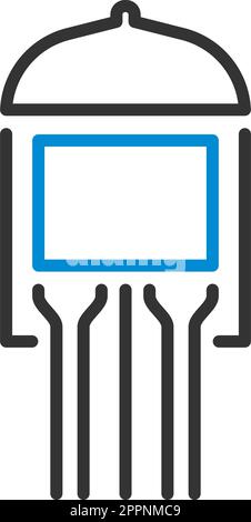 vacuum tube line icon, outline symbol, vector illustration, concept ...