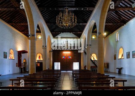 Interior of the Church of Our Lady of La Candelaria in La Oliva, a rural town in the north of Fuerteventura in the Canary Islands, Spain Stock Photo