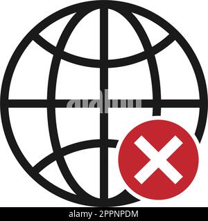 Signal disconected, signal cut off icon template Stock Vector