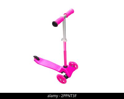 Children's scooter isolated on white with clipping path. The child scooters isolated over white background. Stock Photo