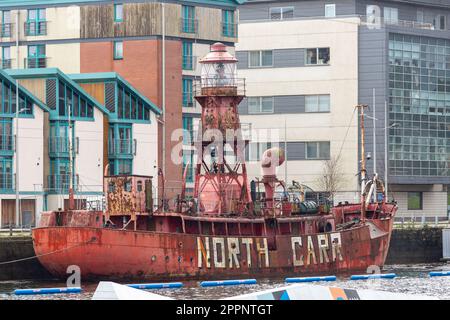 North Carr is the last remaining Scottish lightship Stock Photo